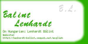 balint lenhardt business card